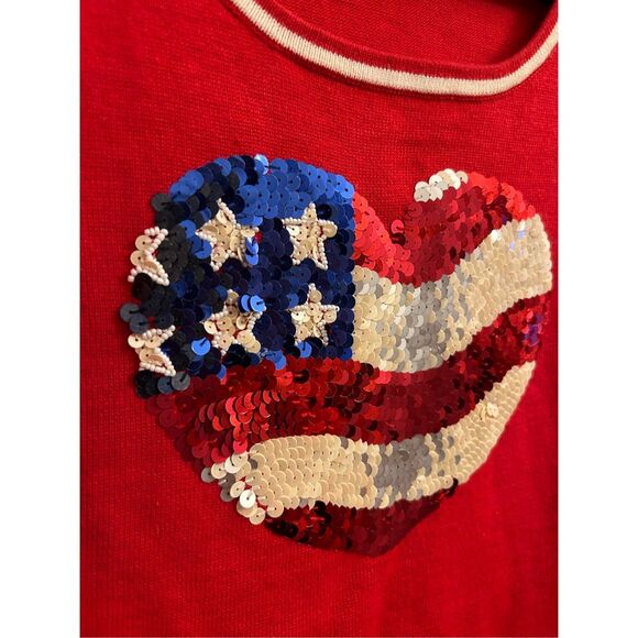 Emma Tricot Sequined American Flag Sweater Size S - Picture 4 of 7